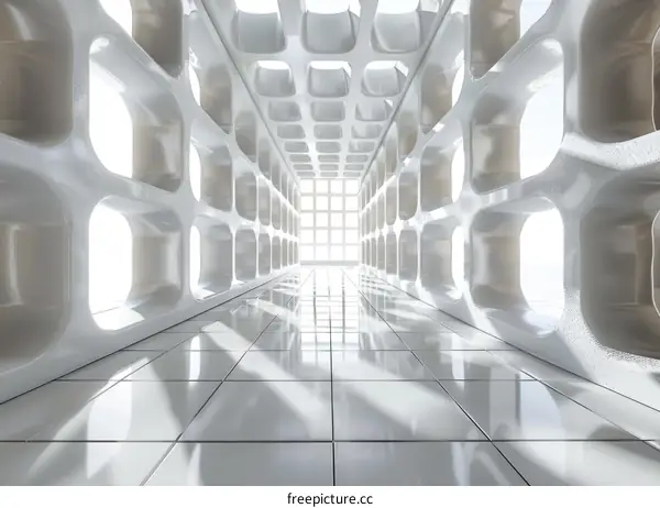 Modern White Sci-Fi Corridor