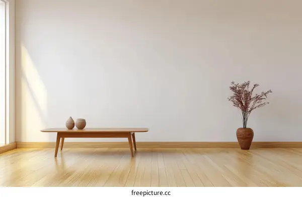 Empty Modern Minimalist Living Room Interior Design