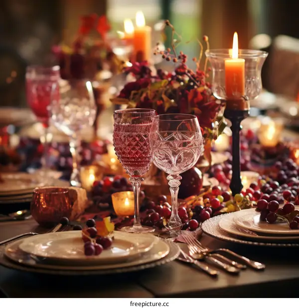 Elegant Thanksgiving Dinner Table Setting