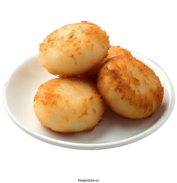[Transparent Background PNG]Four pieces of fried glutinous rice balls