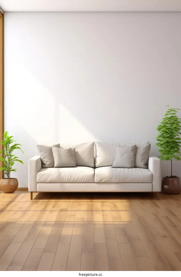 Modern interior apartment with a big bright room