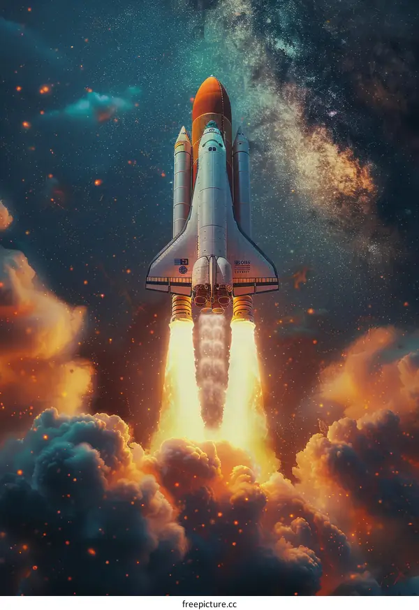Space Shuttle Atlantis Blasts Off