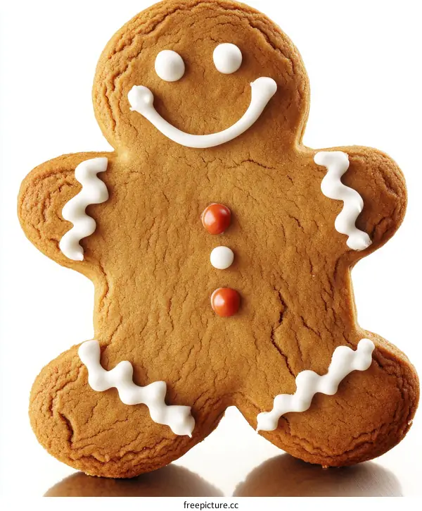 Close-up of a Festive Gingerbread Man Cookie