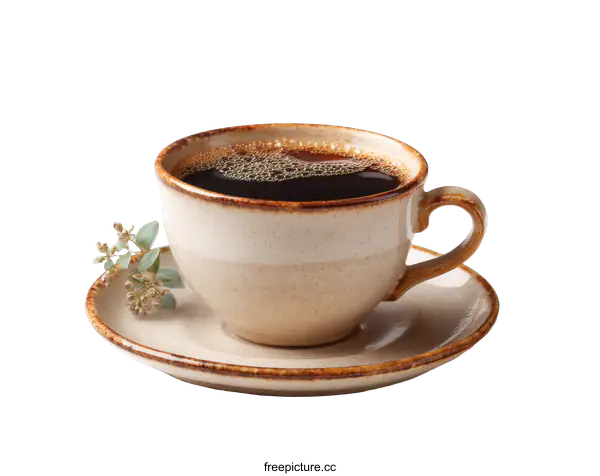 [Transparent Background PNG]A Cup of Coffee with a Small Plant