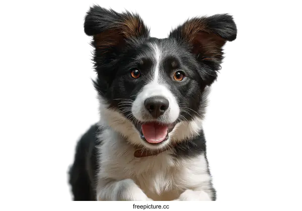 [Transparent Background PNG]Adorable Border Collie Puppy Portrait
