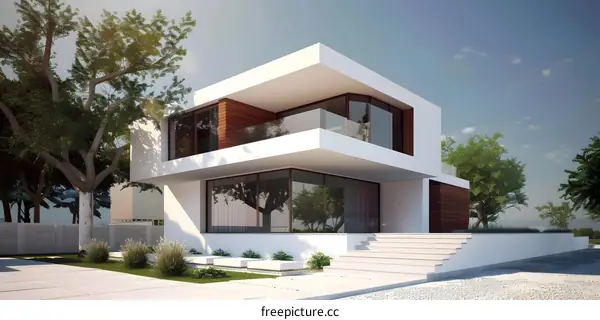 Modern House Architecture Design With Glass Windows