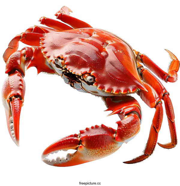 [Transparent Background PNG]A bright red crab on a white background
