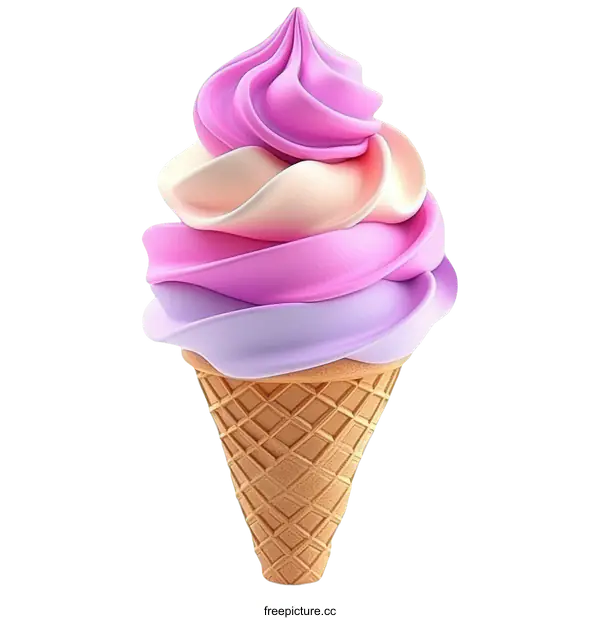 [Transparent Background PNG]Delicious Colorful Ice Cream Cone Illustration