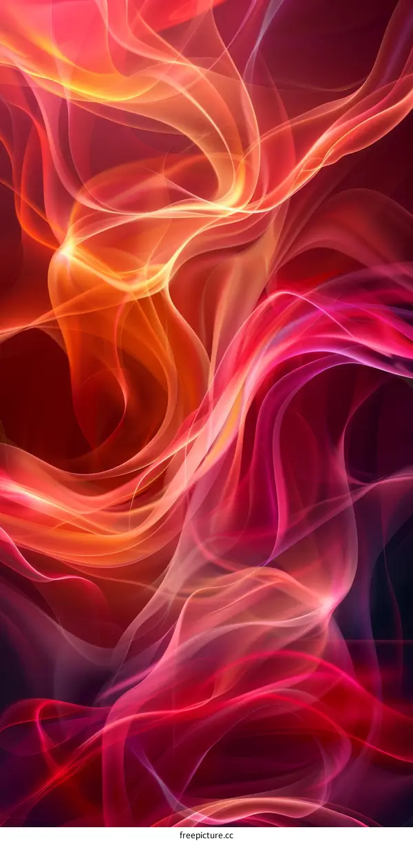 Abstract Red and Orange Swirling Lines Background
