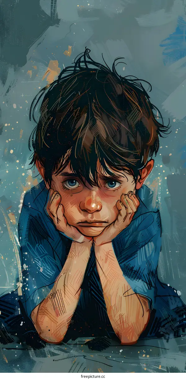boy sad portrait