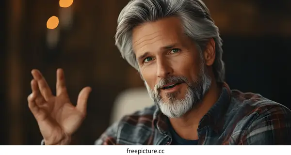 Portrait of a Smiling Man With a Grey Beard