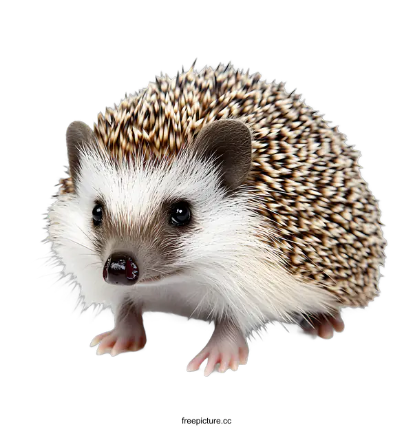 [Transparent Background PNG]Cute Hedgehog with Spikes Isolated on White Background