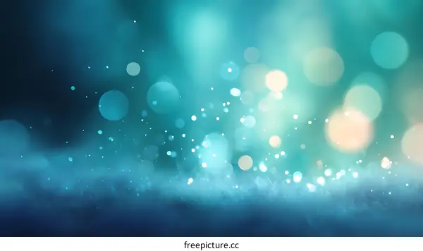 Abstract Background of Teal and Light Blue Bokeh