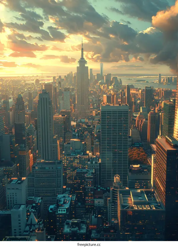 New York City Skyline at Sunset