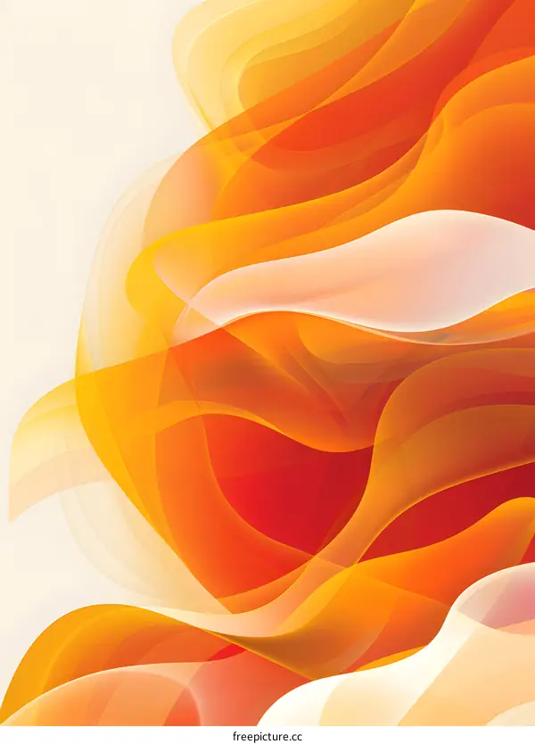 Abstract Orange and White Flowing Lines Design