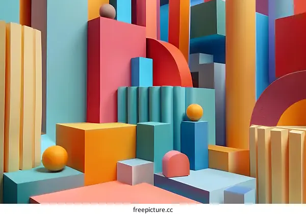 Abstract Colorful Geometric Shapes Background