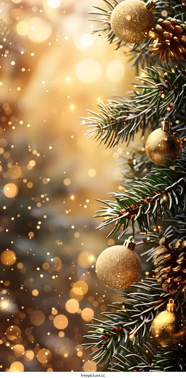 Christmas tree decorated with Christmas decorations