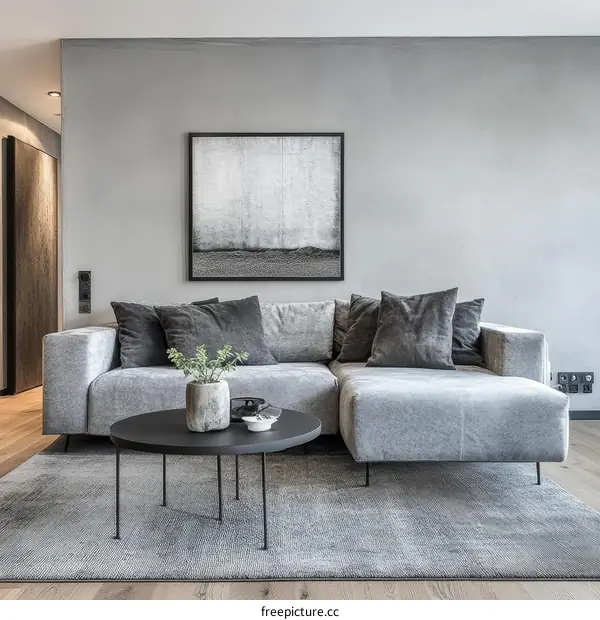 Modern Gray Living Room Interior Design