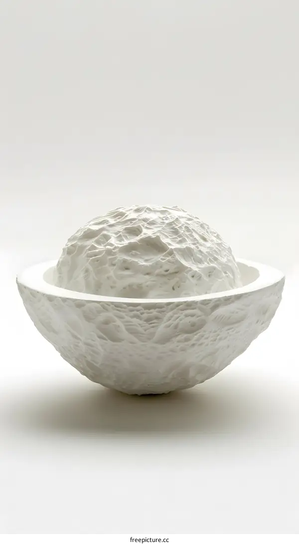 White Ceramic Sculpture of a Sphere