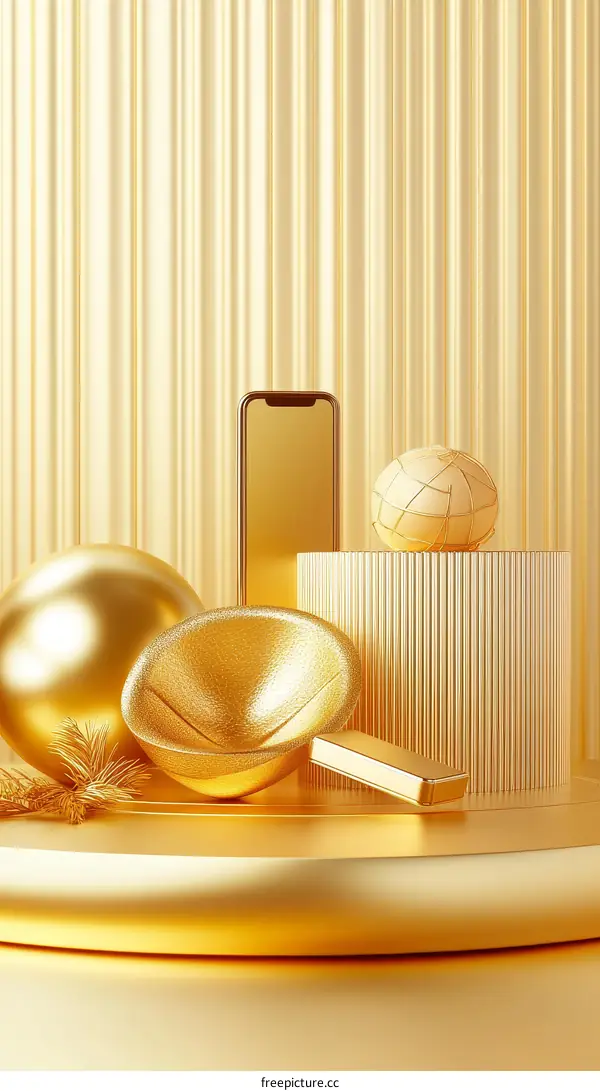 Luxury Golden Geometric Abstract Display