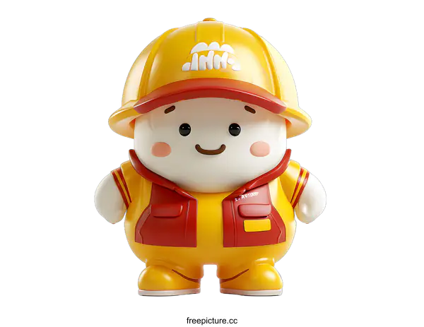 [Transparent Background PNG]Cute Cartoon Character in Yellow and Red Outfit