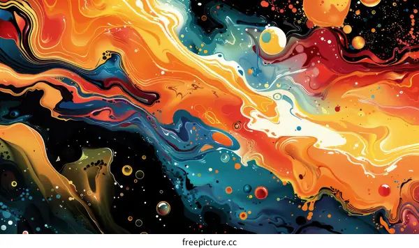 Colorful abstract painting with vibrant colors