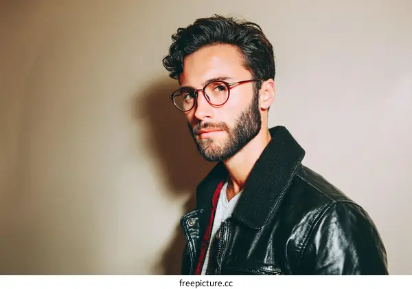 Close Up Portrait of a Man with Glasses