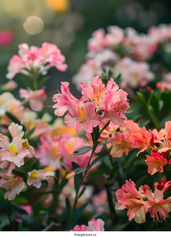 Pink Flowers Blooming In A Garden