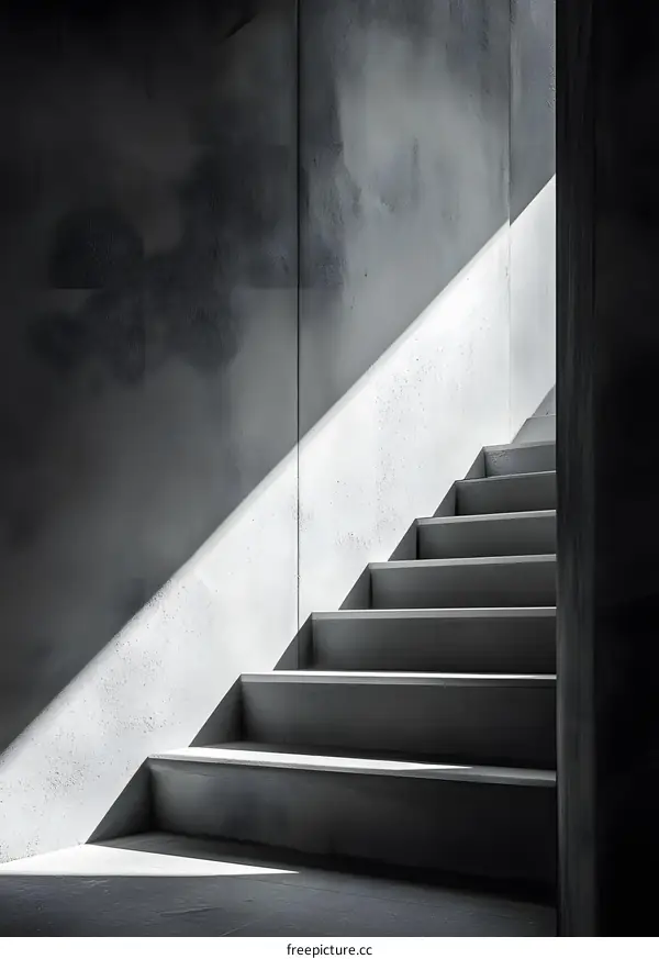 Concrete Stairs With Sunbeam