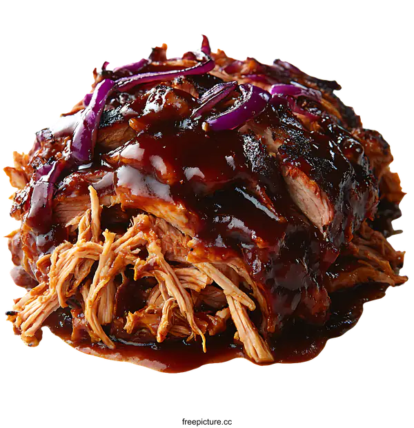 [Transparent Background PNG]Delicious Pulled Pork Sliders with Red Onion