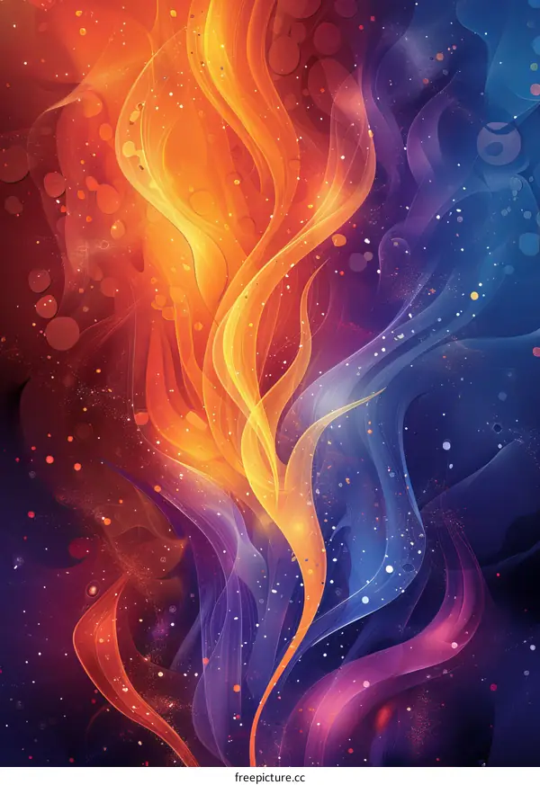 Abstract Colorful Flowing Lines Design