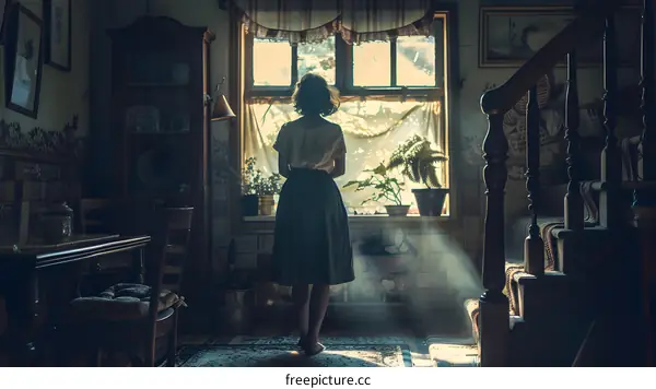 girl standing in front of the window