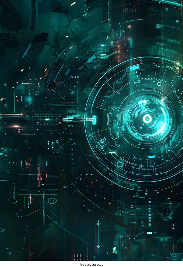Abstract Futuristic Technology Background with Circles