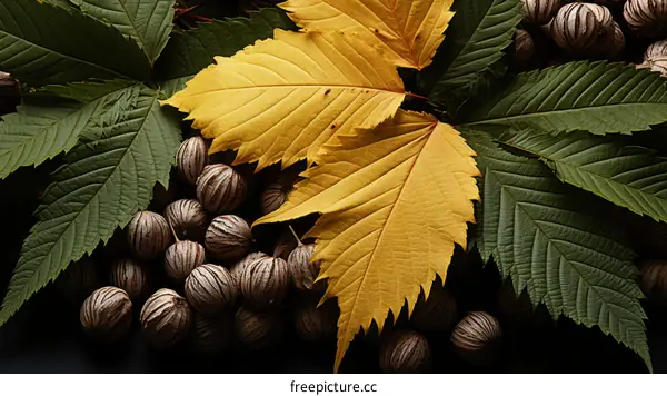 Autumn Leaves and Nuts