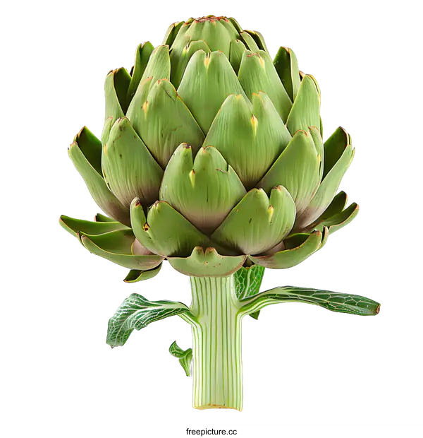 [Transparent Background PNG]Green Artichoke Isolated on White Background