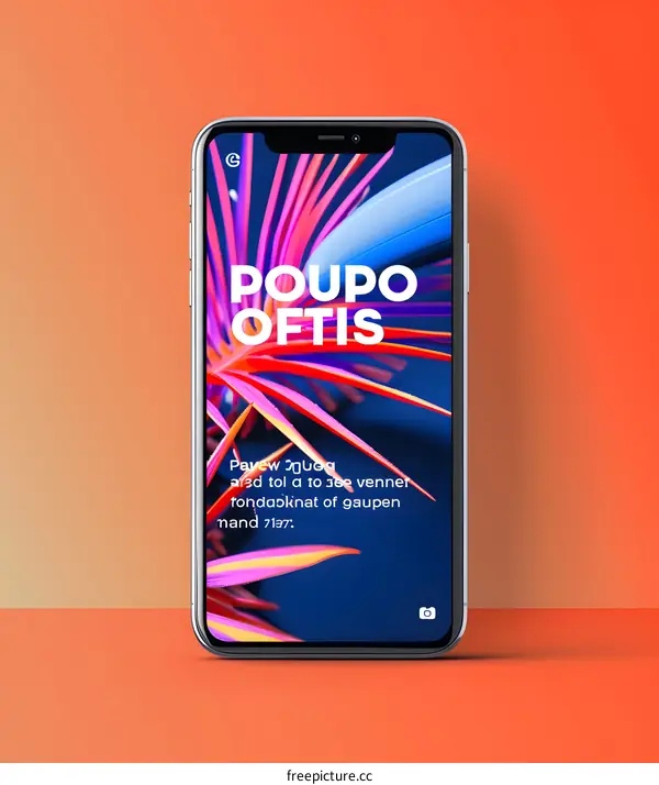 Smartphone with Colorful Abstract Design on Screen