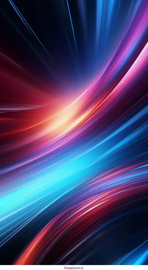 Abstract Colorful Light Streaks in Dark Background