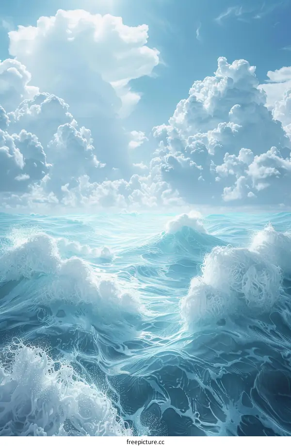 Stunning Azure Waves and Sky