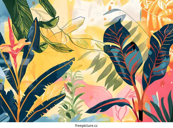 Abstract Tropical Jungle Illustration