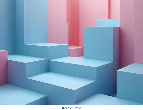 Blue and pink geometric shapes