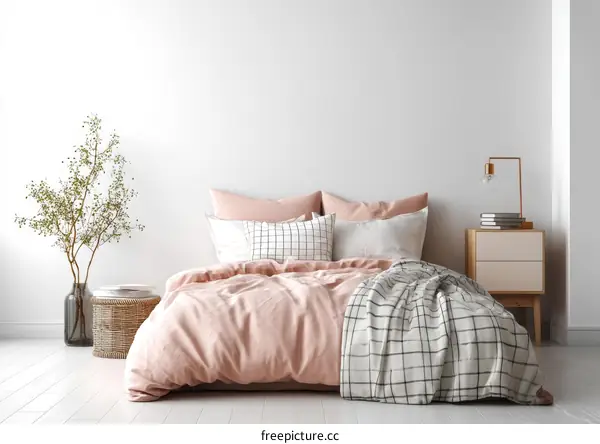 Modern Minimalist Bedroom Interior Design Illustration