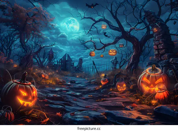 Halloween Pumpkin Field