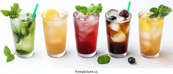 Assortment of Refreshing Iced Beverages