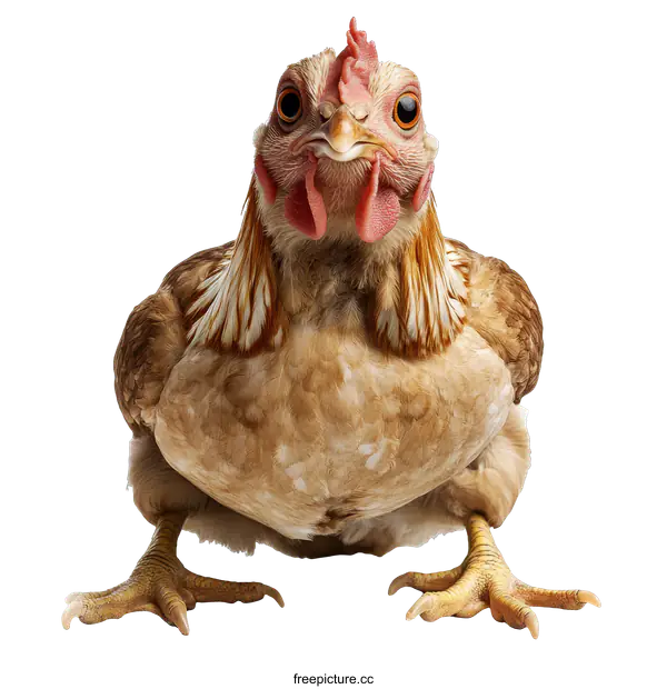 [Transparent Background PNG]Close-up Portrait of a Brown Hen