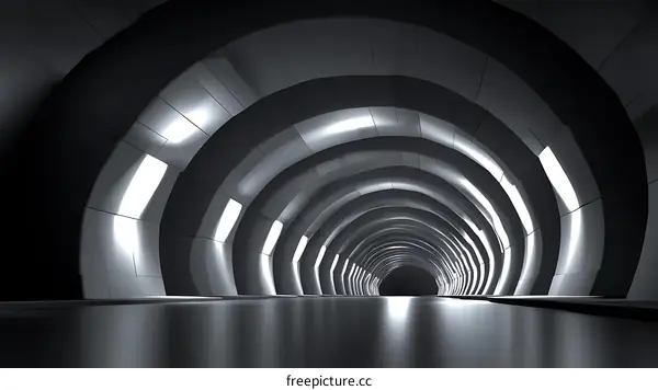 Abstract Futuristic Tunnel Architecture Design