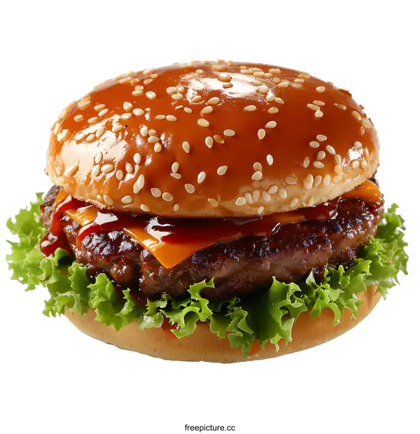 [Transparent Background PNG]Delicious burger on white background