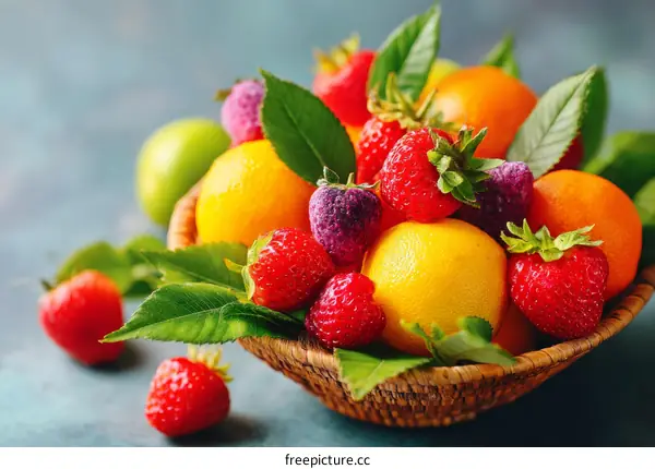 Colorful Fruit Basket Display