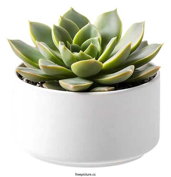[Transparent Background PNG]Succulent Plant in White Ceramic Pot
