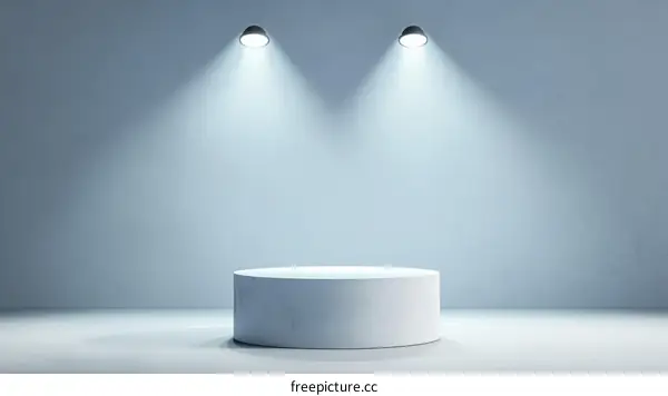 Empty Light Gray Display Podium Studio Scene