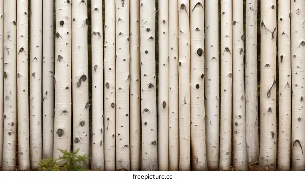 A fence made of birch trees